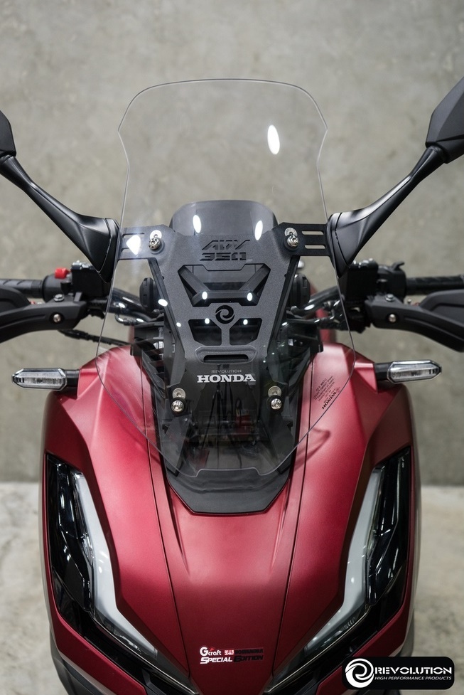 ขายึดชิลล์หน้า + ฐานยึดรูกระจก REVOLUTION ADV-350 สีดำ-NETBIKESHOP