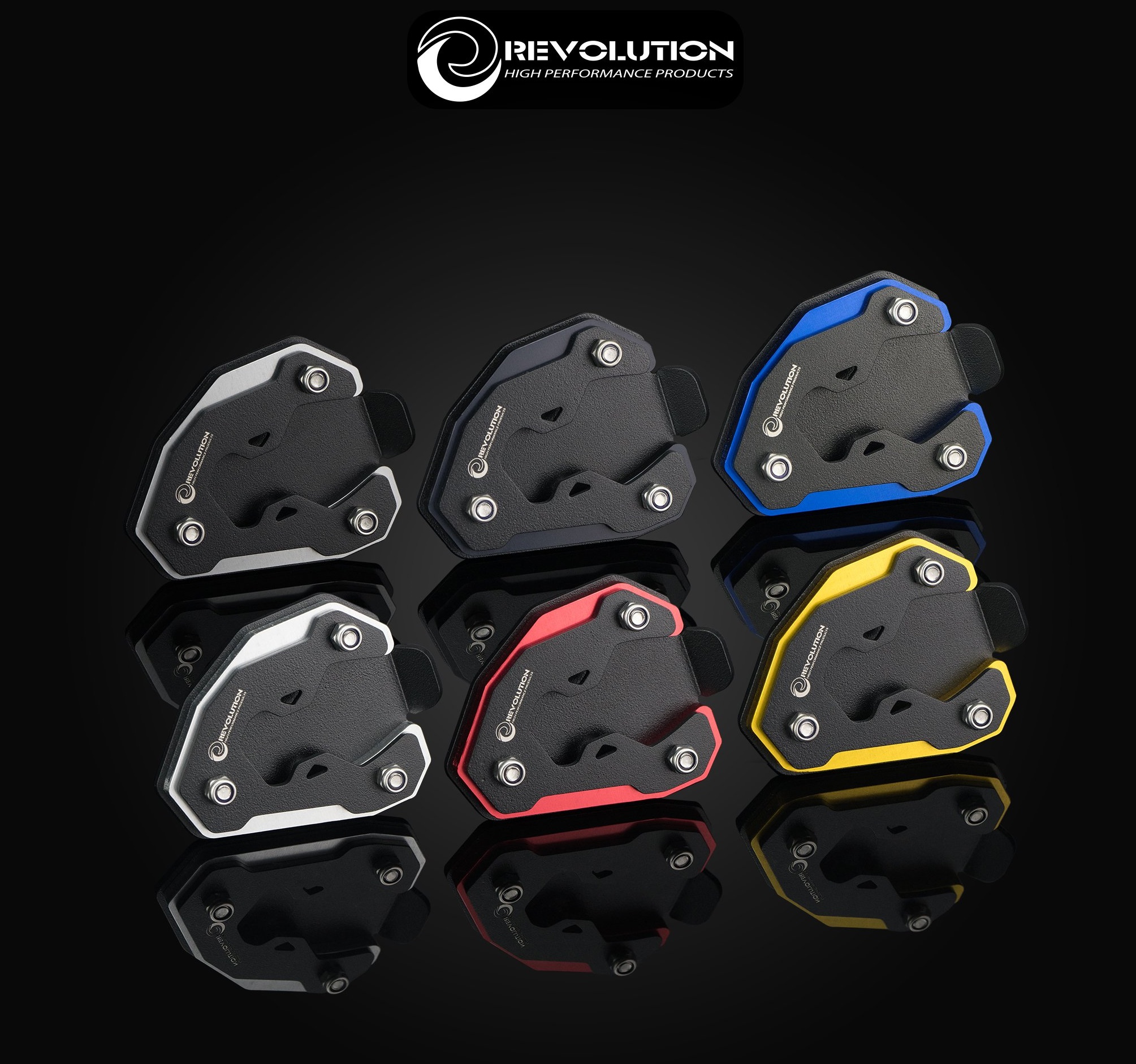 แผ่นรองขาตั้งข้าง (สแตนเลสดำ+มีเนียม) 2D REVOLUTION ADV-350-NETBIKESHOP