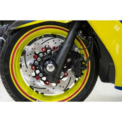 PCX-160ABS NEW2023 จาน267mm. จานดิสเบรคหน้า+ขาจับปั้มเดิม V5 ลายกลม 4.5mm REVOLUTION