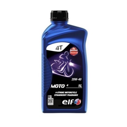 น้ำมันเครื่อง elf เอลฟ์ MOTO4  20W-40 ขนาด 1L กลิ่นสตรอว์เบอร์รี่ สำหรับเครื่องยนต์ 4 จังหวะ เกียร์ธรรมดา