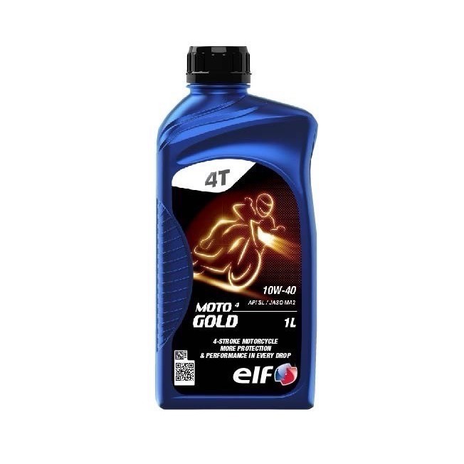 น้ำมันเครื่อง elf เอลฟ์ MOTO4 GOLD 10W-40 ขนาด 1L เกียร์ธรรมดา มอเตอร์ไซค์