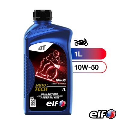 น้ำมันเครื่อง elf เอลฟ์ MOTO4 TECH 10W-50 สังเคราะห์แท้ 100% ขนาด 1 L สำหรับรถเกียร์ธรรมดา