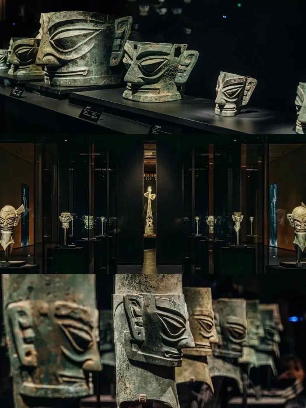 三星堆博物館に展示されている巨大な青銅縦目仮面