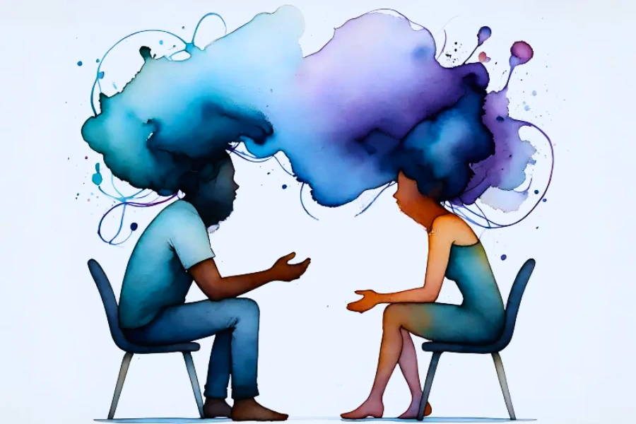 申年生まれの女性と男性の性格傾向を比較したイメージ