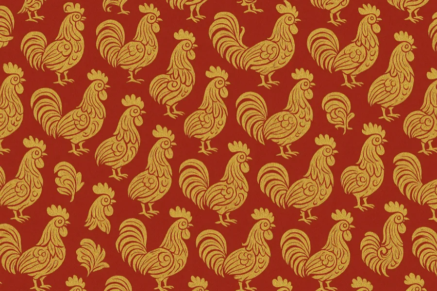 酉年（とりどし）を象徴する鶏のイラスト