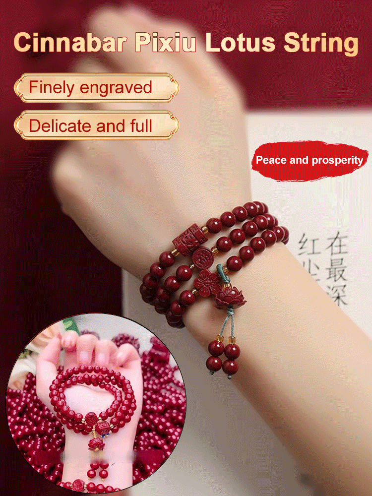 108 lotus Buddha beads vermilion bracelet