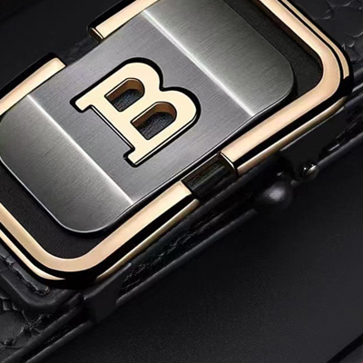 Men's crocodile pattern automatic buckle leather belt