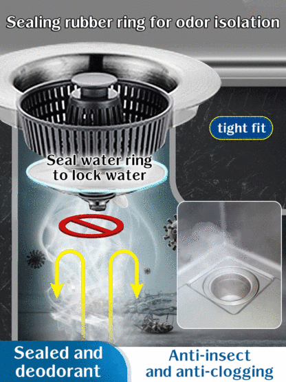 Stainless Steel Kitchen Sink Bouncing Drain Deodorant Artifact