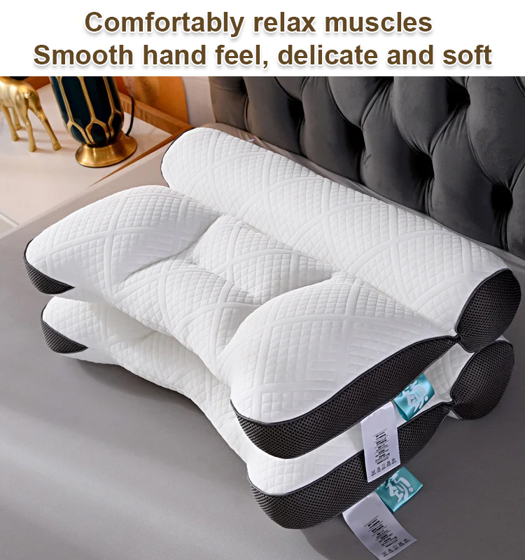 Comfortable goose down pillow for sleep enhancement and cervical protection
