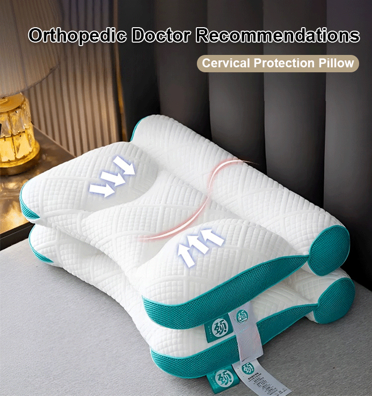 Comfortable goose down pillow for sleep enhancement and cervical protection
