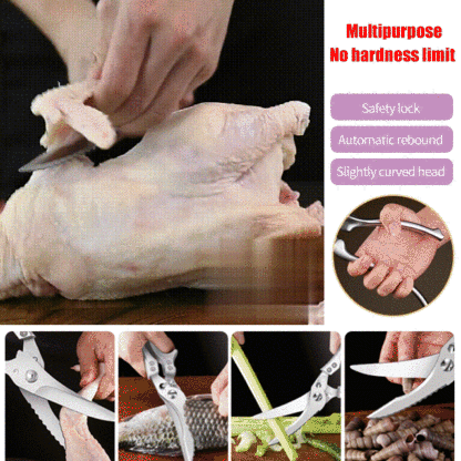 Thickened Stainless Steel Multifunctional Kitchen Scissors for Cutting Chicken Bones