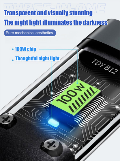 Transparent Luminous Super Fast Charging 3-in-1 Data Cable