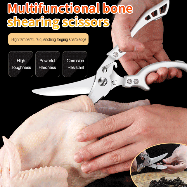 Thickened Stainless Steel Multifunctional Kitchen Scissors for Cutting Chicken Bones