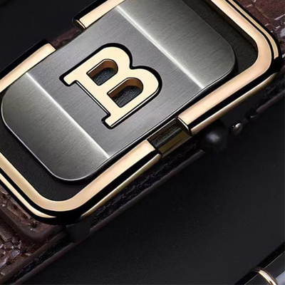 Men's crocodile pattern automatic buckle leather belt