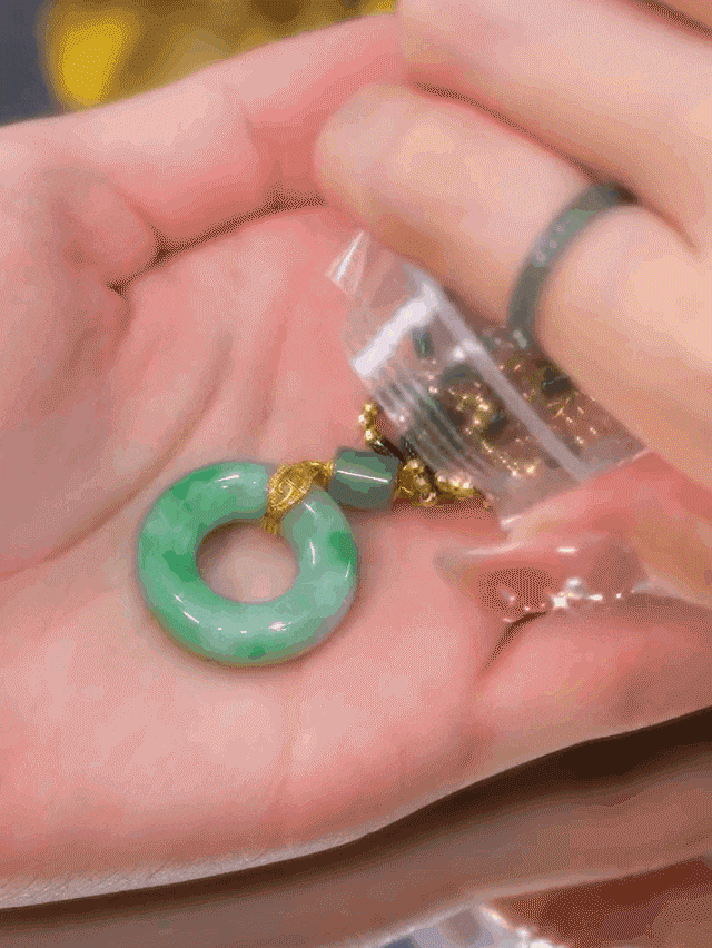 Hetian jade peace button necklace