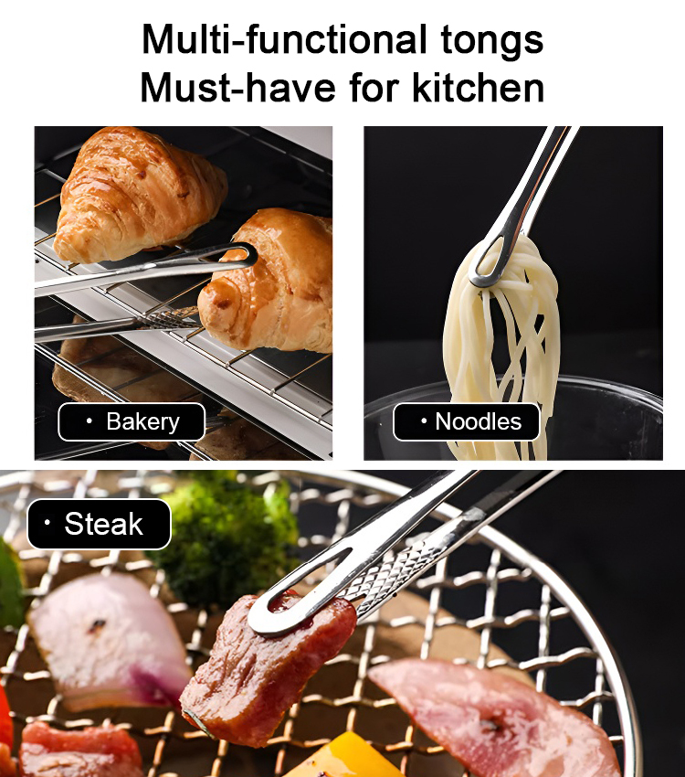 Multifunctional Stainless Steel Kitchen Tongs