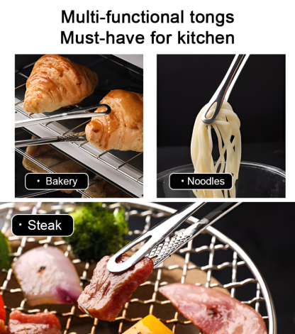 Multifunctional Stainless Steel Kitchen Tongs