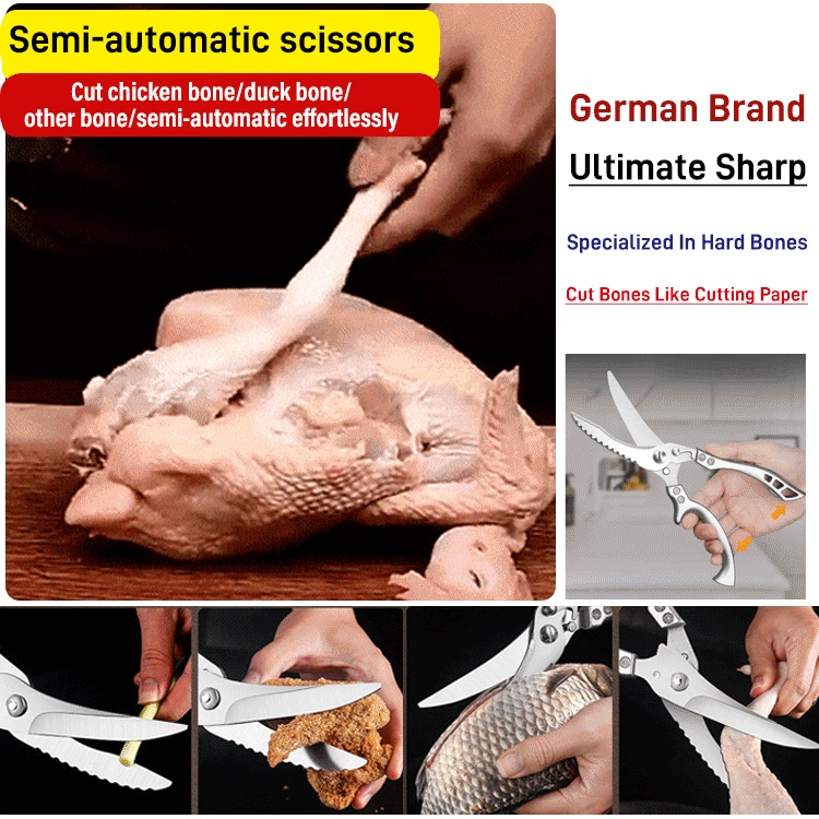 Powerful and sharp stainless steel food scissors