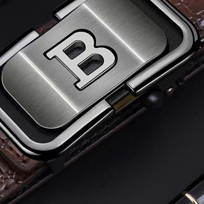 Men's crocodile pattern automatic buckle leather belt