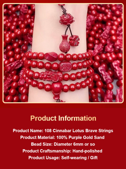 108 lotus Buddha beads vermilion bracelet