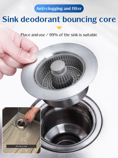 Stainless Steel Kitchen Sink Bouncing Drain Deodorant Artifact