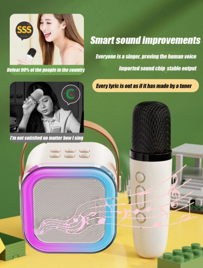 FM-Portable KTV lighting Bluetooth speaker [with microphone]