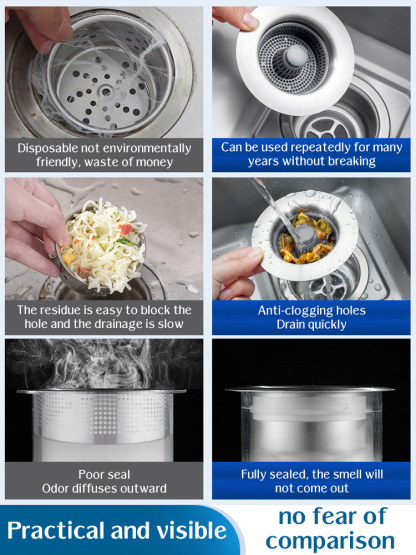 Stainless Steel Kitchen Sink Bouncing Drain Deodorant Artifact