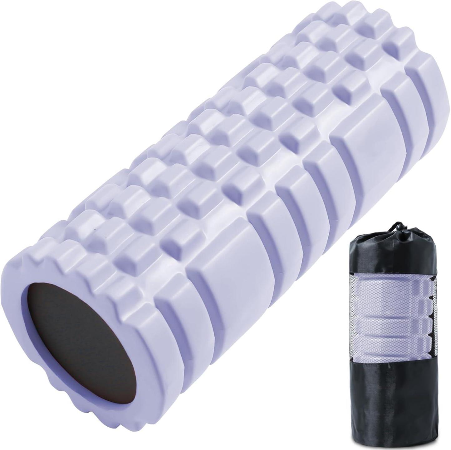 フォームローラー ヨガポール 筋膜リリース 中実 割れない 筋膜ローラーオリジナルカラー 耐荷重300KG きんまくローラー 筋肉ほぐし 良い弾力性 EVA 初心者マッサージローラー 納袋/日本語マニュアル付き