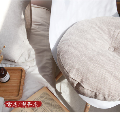 座布団 フロアクッション 2個セット 45x45cm 50x50cm 円形 丸 畳 麻 リネン チェアパッド カバー付き 風合いドビー ごろ寝クッション 椅子用 チェアクッション オフィスチェアー用 丸型 和室 丸洗い おしゃれ 高級感 ナチュラル 北欧