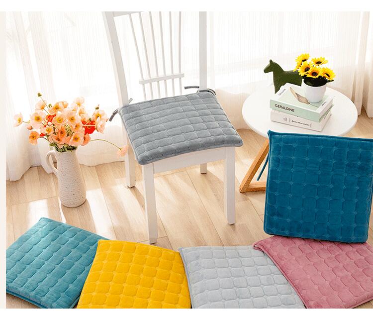 チェアパッド 2個セット 滑り止め 40x40 45x45 50x50  座布団 クッション ベロア ベルベット 洗える あったか 暖 イームズチェア用 ベルベット ベロア ベンチ用 北欧 滑り止め 丸洗い 椅子用 おしゃれ チェアクッション チェアー オフィス用 シンプル