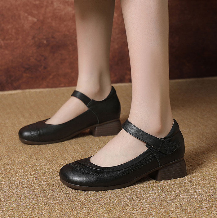 送料無料 パンプス 本革 ローヒール ラウンドトゥ ストラップ 牛革 痛くない 幅広 走れるパンプス レディース 軽量 夏 春秋 通勤 結婚式 太ヒール リクルート 冠婚葬祭 二次会 フォーマル 歩きやすい 柔らかい 大きいサイズ オフィス 送料無料 シンプル