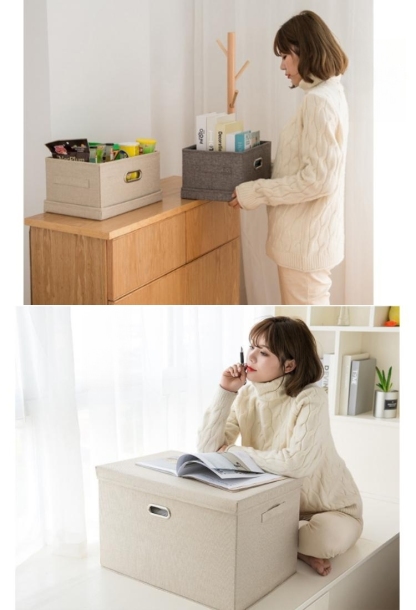 収納ボックス 布 折りたたみ 収納ケース 収納ボックス 大容量 衣類収納 布団収納 押入れ収納 クローゼット収納  引っ越す おしゃれ 衣装ケース 防塵 取っ手付き グレー ベージュ S M L LL