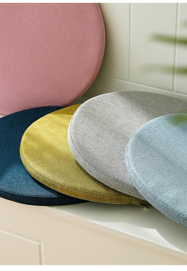 座布団 チェアパッド フロアクッション 円形 丸 畳 麻 リネン 滑り止め ズレ防止 メモリーフォーム 変形しない カバー付き 風合いドビー 椅子用 チェアクッション オフィスチェアー用 丸型 和室 丸洗い おしゃれ 高級感 ナチュラル 北欧 シンプル 大判 40x40 35x35