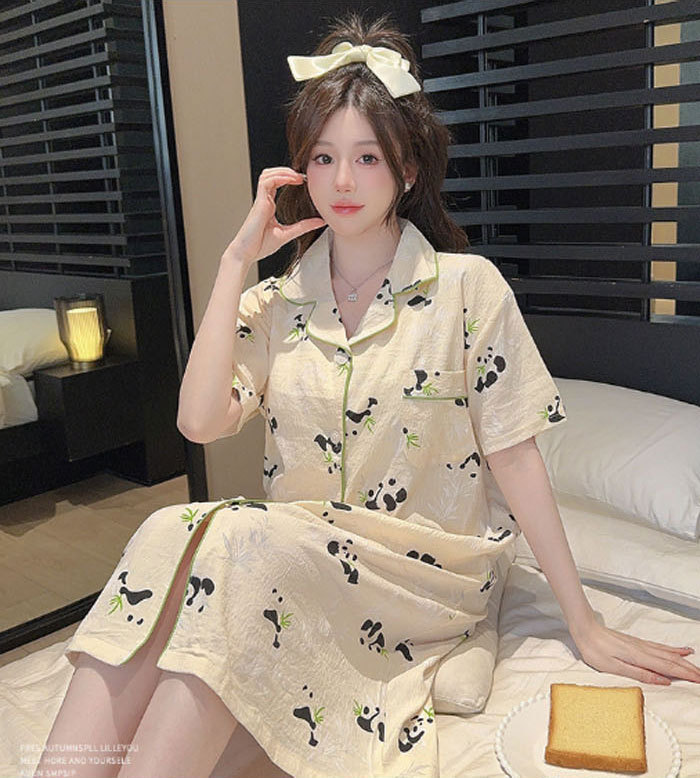 ネグリジェ 前開き パッド付 綿 コットン 総柄 ワンピース 春夏 夏 半袖 ロング ナイトウエア ナイトドレス ルームウエア パジャマ 部屋着 北欧風 可愛い ゆったり 上品 高級 オールシーズン 洗える 肌触りよい おしゃれ 綺麗 大きいサイズ