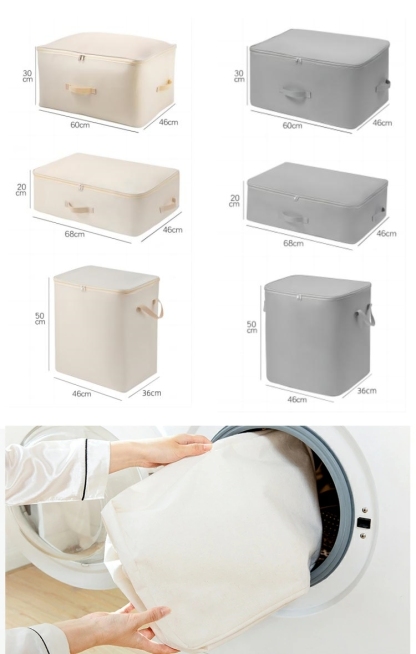 収納ボックス 折りたたみ 布 2個セット 収納袋 布団収納袋 衣類収納袋 衣類 収納袋 大容量 収納袋 特大 衣装ケース 布 衣類収納ケース  積み重ね 引っ越す ベージュ グレー
