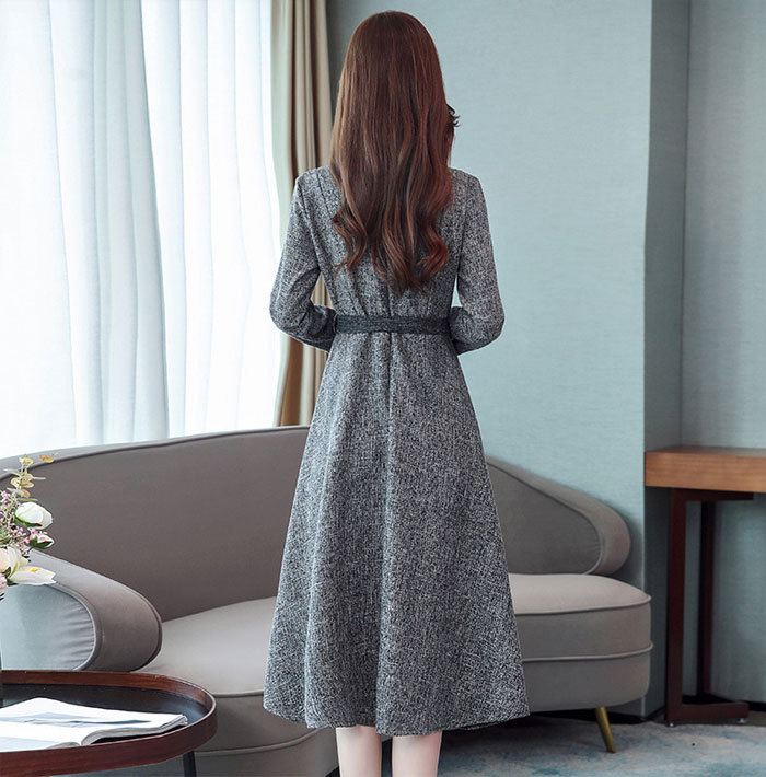 ワンピース Aライン 秋冬 きれいめ 長袖 ミディアム丈 膝丈 ミモレ丈 レディース 30代40代 着痩せ フェミニン フォーマル ベルト付き ワンピ 重ね着 大人 かわいい 通勤 結婚式 OL オシャレ 上品 日常 春 秋 冬 おしゃれ 大人可愛い 送料無料 50代 春秋