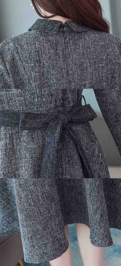 ワンピース Aライン 秋冬 きれいめ 長袖 ミディアム丈 膝丈 ミモレ丈 レディース 30代40代 着痩せ フェミニン フォーマル ベルト付き ワンピ 重ね着 大人 かわいい 通勤 結婚式 OL オシャレ 上品 日常 春 秋 冬 おしゃれ 大人可愛い 送料無料 50代 春秋