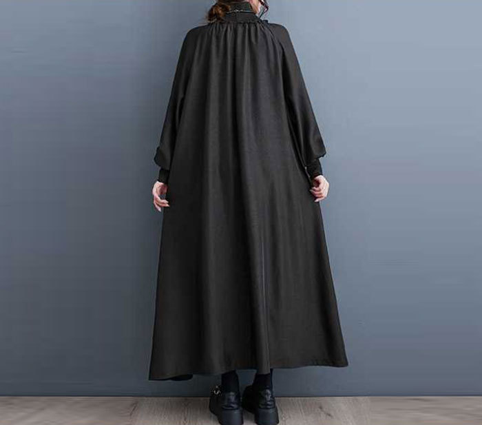 ロングワンピース 秋冬 春秋 レディース マキシワンピース マキシワンピ 長袖 ワンピース ハイネック ロング丈 大きいサイズ 体型カバー ゆったり カジュアル 大人 着痩せ 30代 40代 50代 春 秋 冬 きれいめ