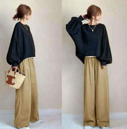 セットアップ ロングパンツ パンツドレス 長袖 パフスリーブ袖 ワイドパンツ ママスーツ レディース 春秋 春夏 パンツスーツ 女の子 結婚式 卒業式 入学式 大人 上品 ハイウエスト おしゃれ 体型カバー ゆったり OL 社会人 着回し