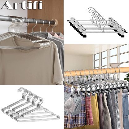 ハンガー ステンレス ステンレスハンガー 40本 ズボンハンガー 10本 ズボン スカート 跡がつかない 肩 滑らない 頑丈 錆びにくい 曲がらない スリムタイプ 省スペース 収納便利 乾湿両用 かさばらない