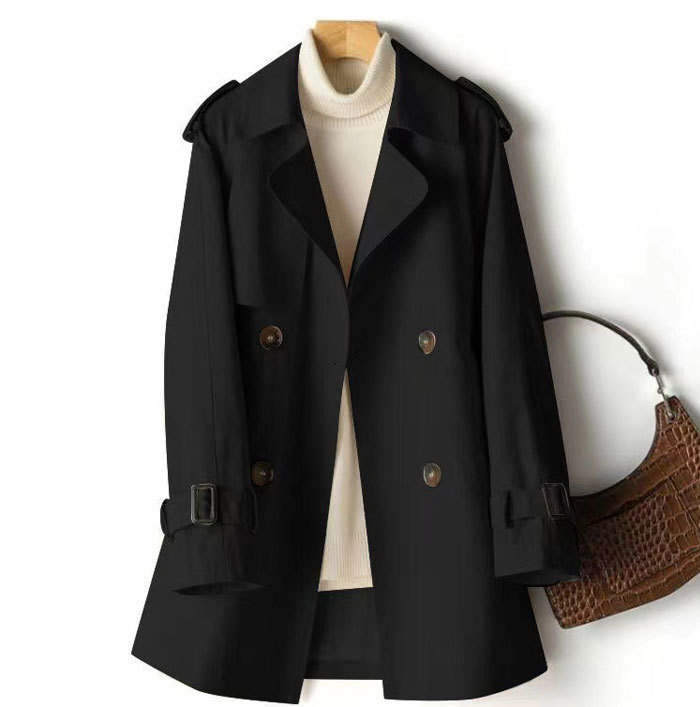 トレンチコート ミドル レディース aライン ダブルボタン 無地 おしゃれ スプリングコート ビジネス 定番 通勤 コート 春 夏 羽織り ミドル丈 大きいサイズ きれいめ 脚長効果 体型カバー 欧米風 入園式 卒業式 送料無料 2L 3L 4L 5L