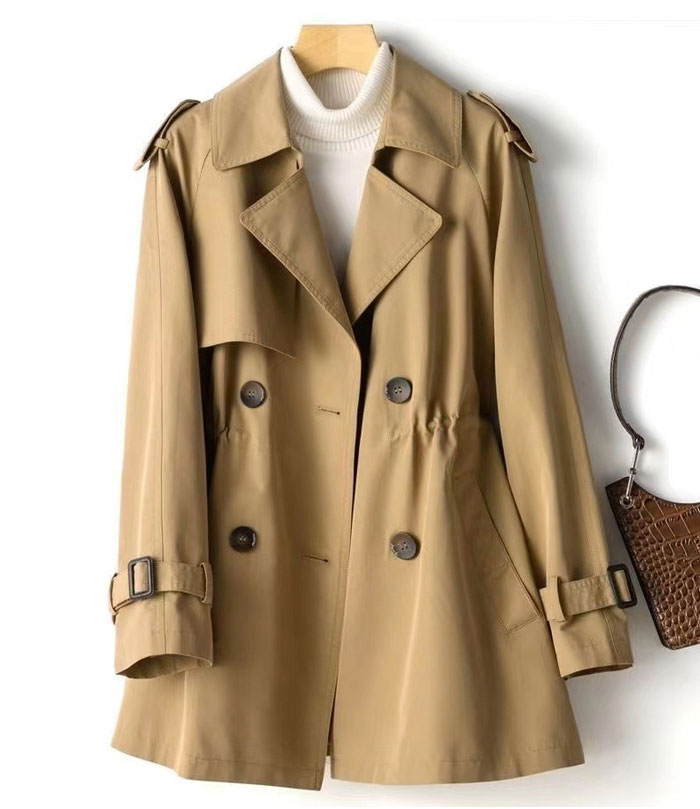 トレンチコート ミドル レディース aライン ダブルボタン 無地 おしゃれ スプリングコート ビジネス 定番 通勤 コート 春 夏 羽織り ミドル丈 大きいサイズ きれいめ 脚長効果 体型カバー 欧米風 入園式 卒業式 送料無料 2L 3L 4L 5L