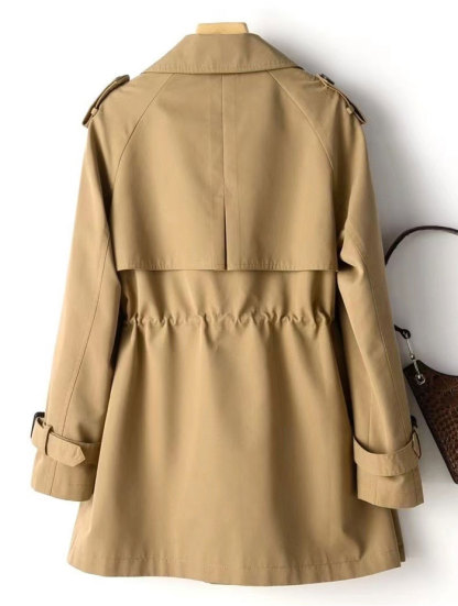 トレンチコート ミドル レディース aライン ダブルボタン 無地 おしゃれ スプリングコート ビジネス 定番 通勤 コート 春 夏 羽織り ミドル丈 大きいサイズ きれいめ 脚長効果 体型カバー 欧米風 入園式 卒業式 送料無料 2L 3L 4L 5L