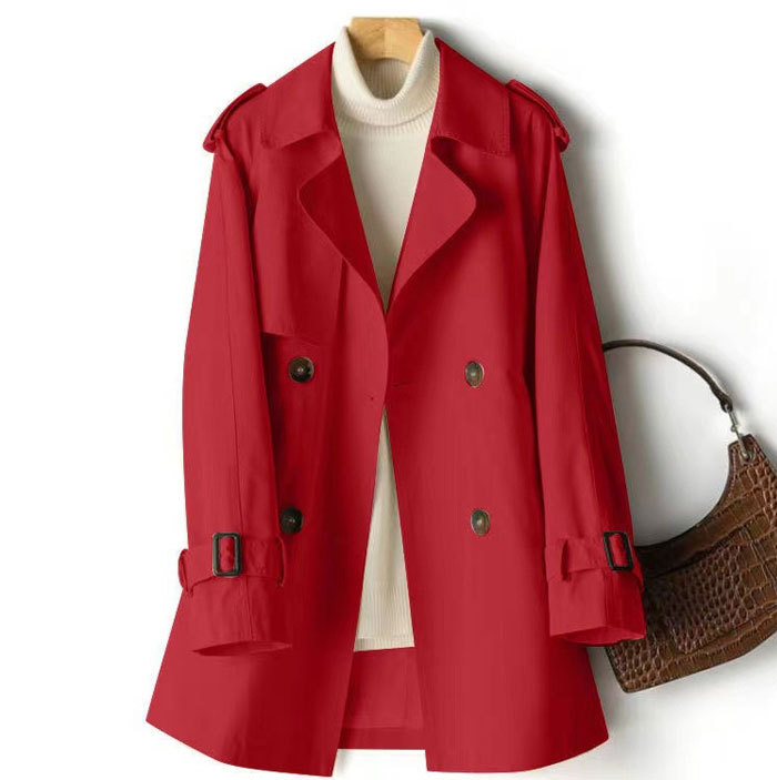 トレンチコート ミドル レディース aライン ダブルボタン 無地 おしゃれ スプリングコート ビジネス 定番 通勤 コート 春 夏 羽織り ミドル丈 大きいサイズ きれいめ 脚長効果 体型カバー 欧米風 入園式 卒業式 送料無料 2L 3L 4L 5L