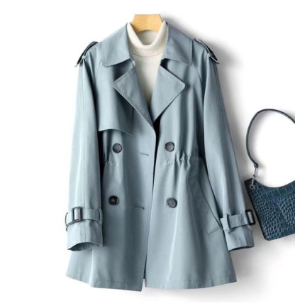 トレンチコート ミドル レディース aライン ダブルボタン 無地 おしゃれ スプリングコート ビジネス 定番 通勤 コート 春 夏 羽織り ミドル丈 大きいサイズ きれいめ 脚長効果 体型カバー 欧米風 入園式 卒業式 送料無料 2L 3L 4L 5L