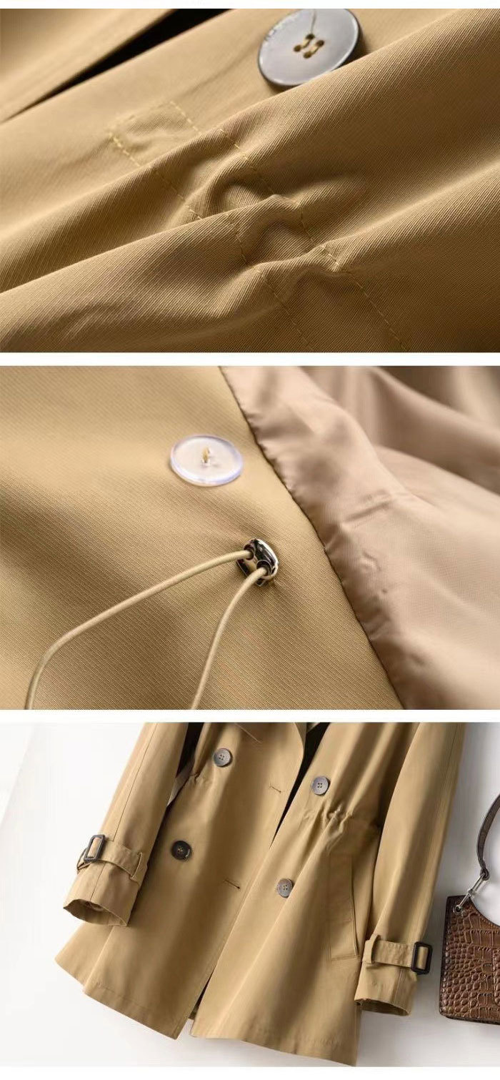 トレンチコート ミドル レディース aライン ダブルボタン 無地 おしゃれ スプリングコート ビジネス 定番 通勤 コート 春 夏 羽織り ミドル丈 大きいサイズ きれいめ 脚長効果 体型カバー 欧米風 入園式 卒業式 送料無料 2L 3L 4L 5L