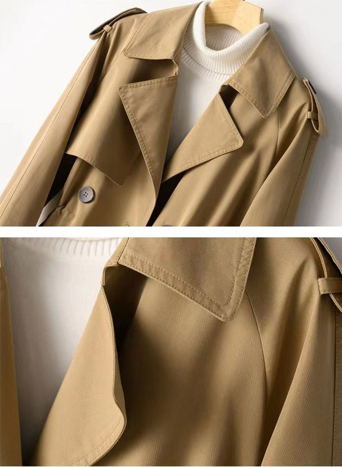 トレンチコート ミドル レディース aライン ダブルボタン 無地 おしゃれ スプリングコート ビジネス 定番 通勤 コート 春 夏 羽織り ミドル丈 大きいサイズ きれいめ 脚長効果 体型カバー 欧米風 入園式 卒業式 送料無料 2L 3L 4L 5L