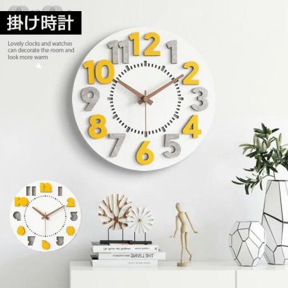 掛け時計　おしゃれ　壁掛け時計　木製　新生活　ウォールクロック　ナチュラル　30*30cm　おしゃれ　ユニーク　北欧 　インテリアクロック　おしゃれ　掛時計　壁掛け　静音　かわいい　モダン　シンプル