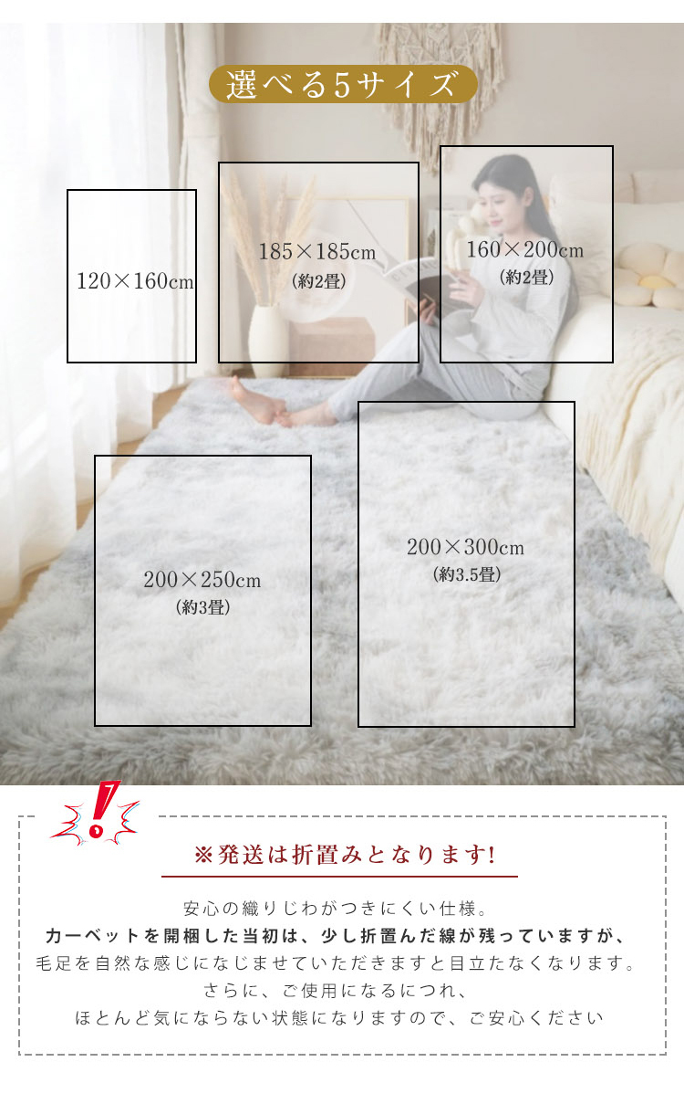 ラグ ラグマット シャギーラグ 120×160 160×200 185×185 200×250 200×300 rug カーペット マイクロファイバーシャギー 北欧 シャギー 絨毯 長毛 滑り止め ホットカーペット 冬用 夏用 秋冬用 おしゃれ 厚手 長方形 1.5畳 2畳 3畳