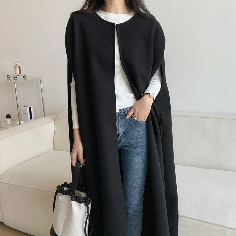 【送料無料】コート ウール混 ベスト ポンチョ ジレ ロング丈 ケープ マント ショール レディース アウター ジャケット 無袖 防寒 春 秋 冬 オフィス フォーマル 結婚式 通勤 OL